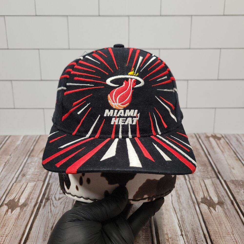 Super Sport Miami Heat Vintage Firework Adjustable Snapback Hat 90's NBA